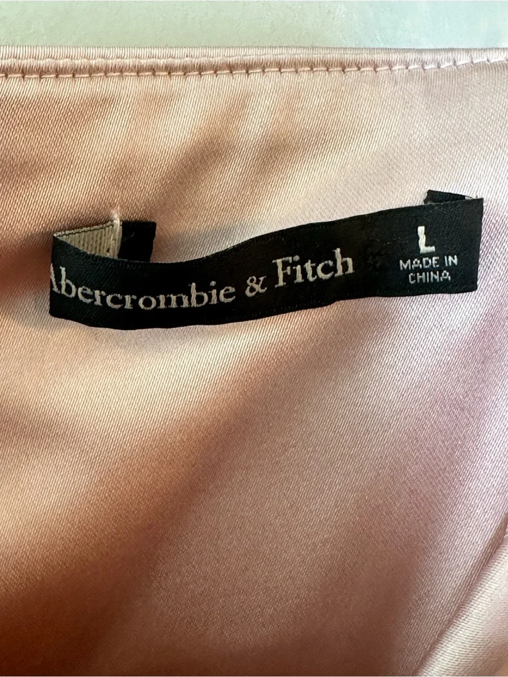 A&F Giselle Drop Waist Satin Accordion Skirt Baby Pink Strapless Maxi Dress, L